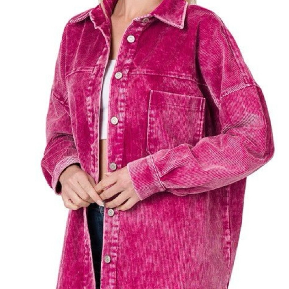 Zenana Outfitters Pink Jean Jacket